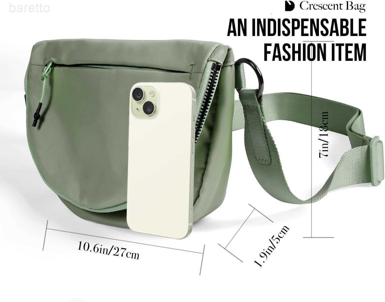 Bag for Women and Men Fashion Medium Nylon Folding Crescent Moon Bag Single Shoulder Bag with Adjustable Strap Z250909