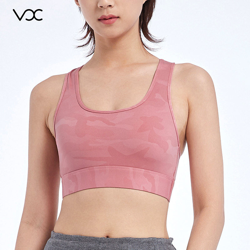 Front Neck Large Round Neck Design Sports Bra Spaghetti strap back