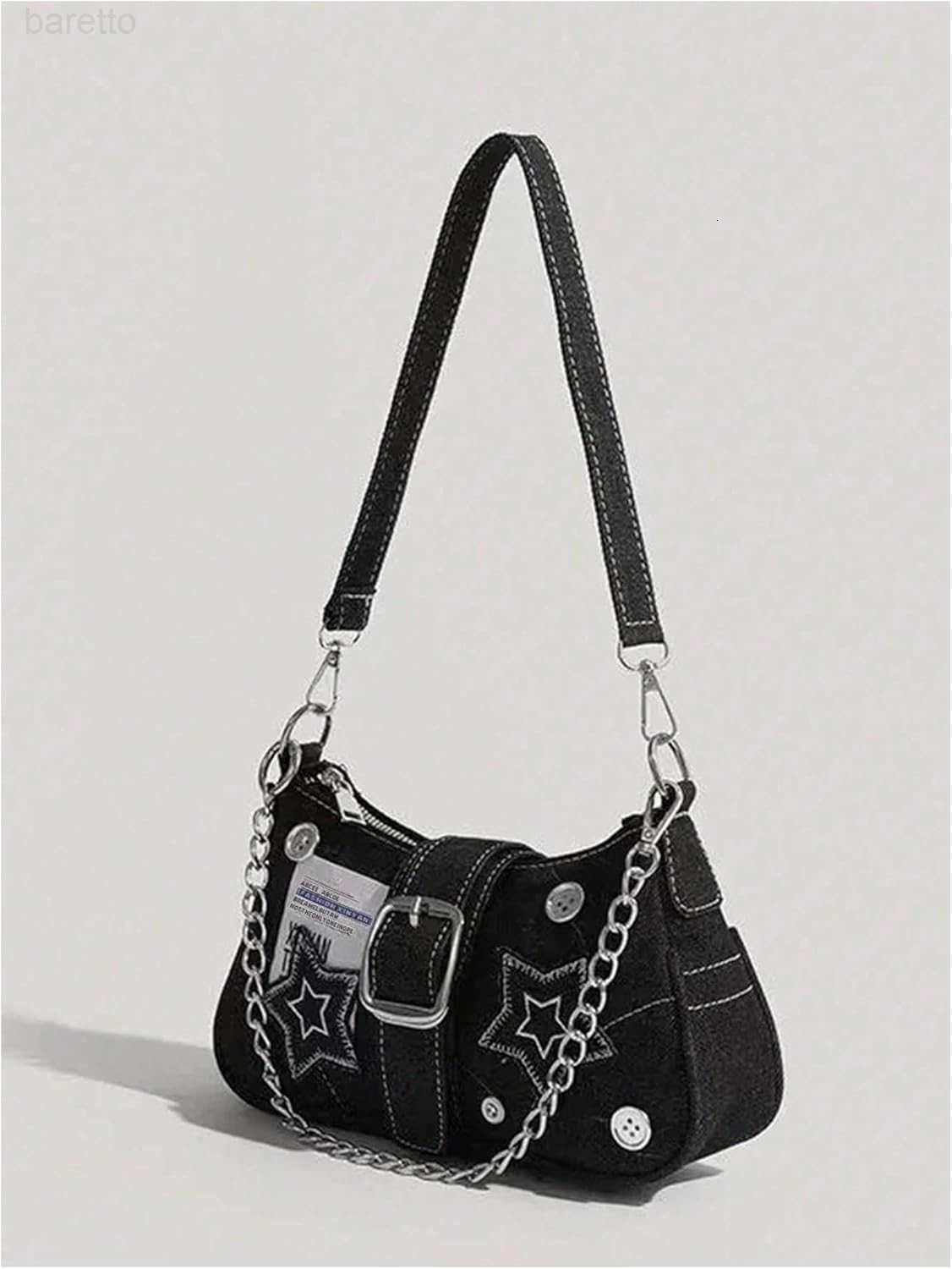 Womens Star Chain Single Strap Buckle Y2K Shoulder Bags Medium Handbags Z250909