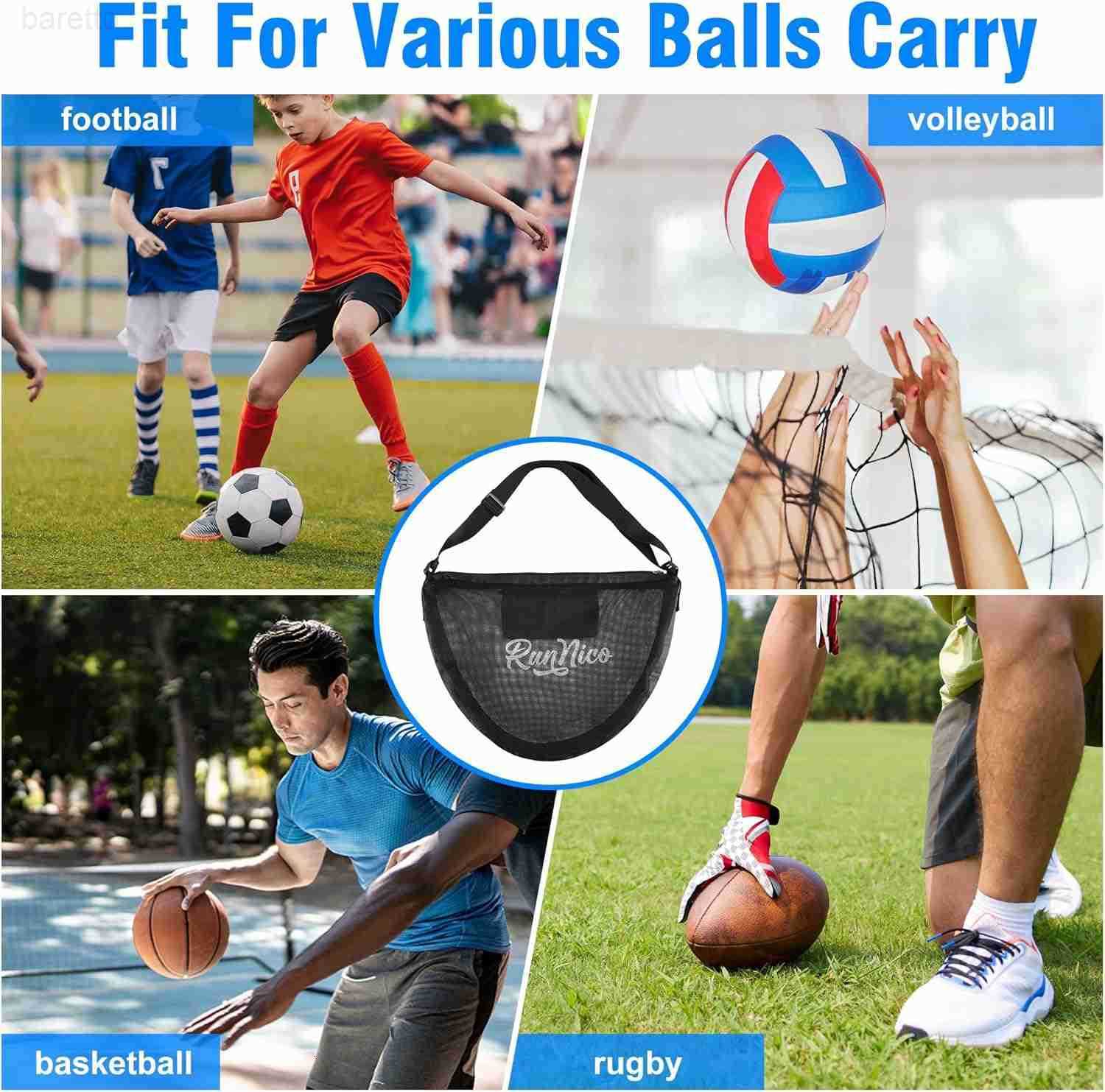 Mesh Single Ball Carry BagFoldable Basketball Bags with Adjustable Shoulder StrapLarge Capacity Sports Ball Bag for Carrying BasketballVolleyballFoot 