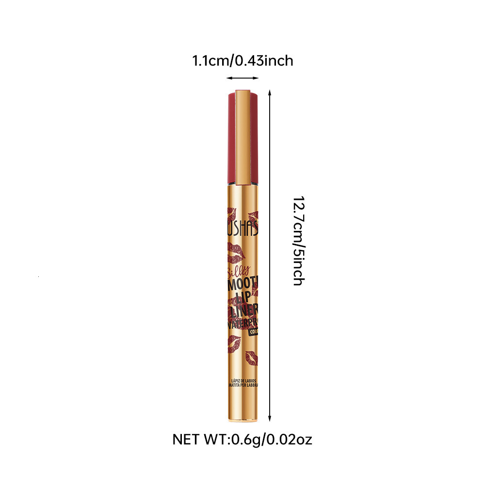 USHAS 12-color matte long-lasting lip liner waterproof sweatproof easy to color long-lasting non-stick cup lipstick pencil 250704