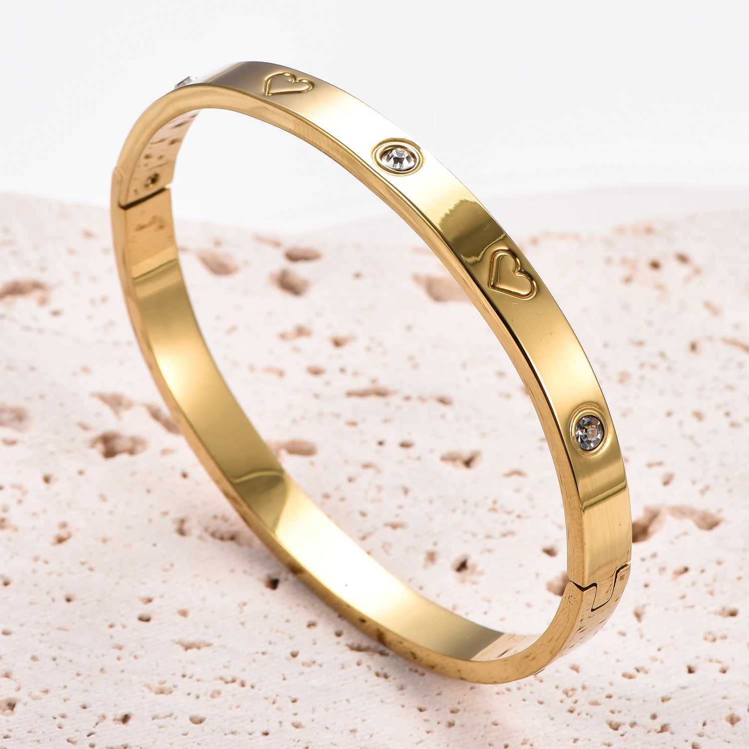 For Bracelets No Cuff fade Bangles Stainless Women Fashion Steel Zirconia Fashion Jewelry Charm Jewelry Accessories S25011 dsww