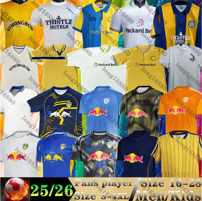 LEEDS 25 26 BAMFORD Soccer Jerseys AMPADU Retro Llorente leeds Home Away fans player HARRISON JOSEPH 2025 2026 Football Shirts PIROE AARONSON men Uniforms Kids Kit