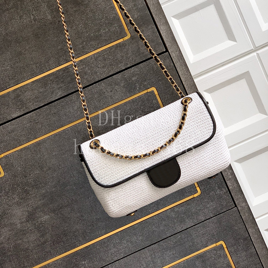 Luxury Grass woven Flap Bag Chain bags Designer Shoulder bags Crossbody bags Fashion Handbags with Box C750