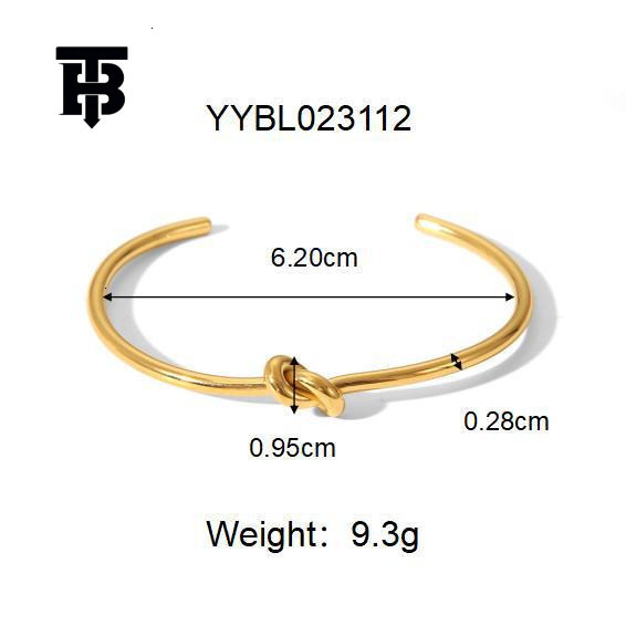TB BHULAMTE Free Shipping New Designer Accessories Hot Selling Knot Twist Open Bracelet Stainless Steel Niche Design Simple Ins Style Bracelet Jewelry