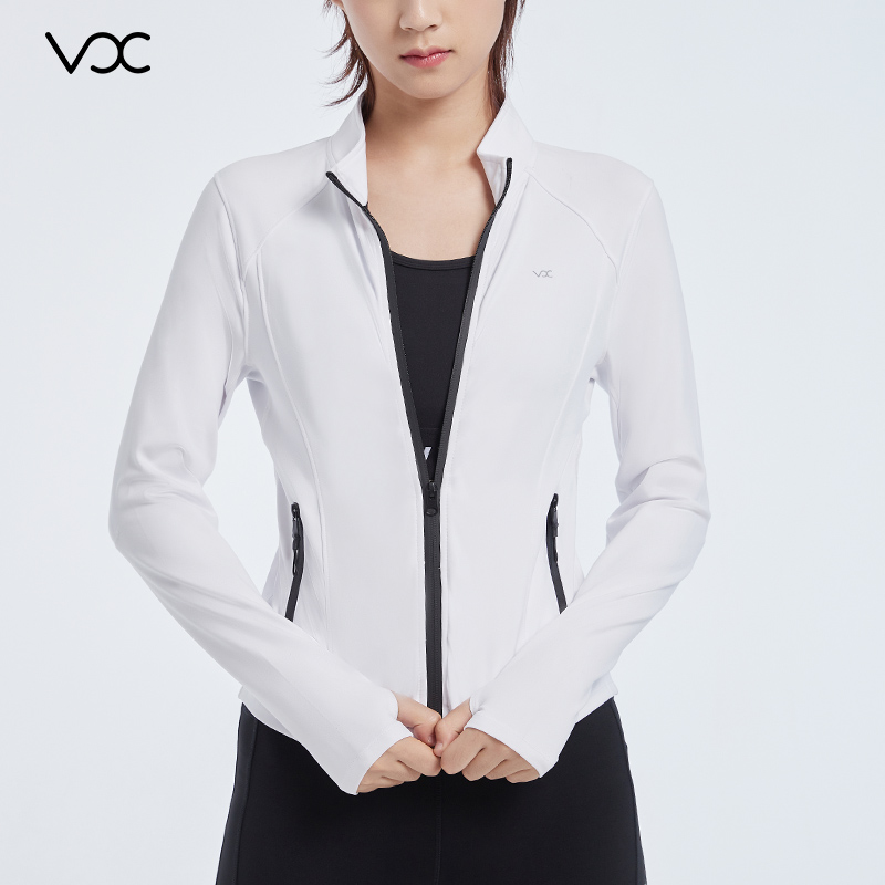 The Women's Long Sleeve Top is breathable and dry, trimming the neckline while keeping you warm.