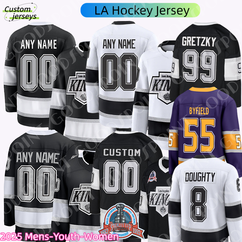 LA Kings jersey Gretzky Doughty Kempe Clarke Quick jersey Anze Kevin Fiala Adrian Kempe Hockey wear Quinton Byfield 2025 men youth women Hockey Jerseys