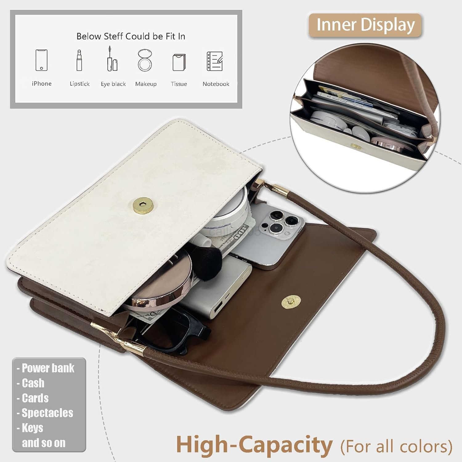 Shoulder Handbag Small Retro Purse for Women with Top Handle Z25909