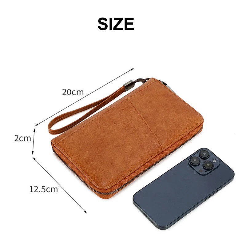 Travel Wallet Portable Passport Holder for Men and Women PU Leather Multifunctional Ticket Credit Card Bag Zipper Phone Bags250906