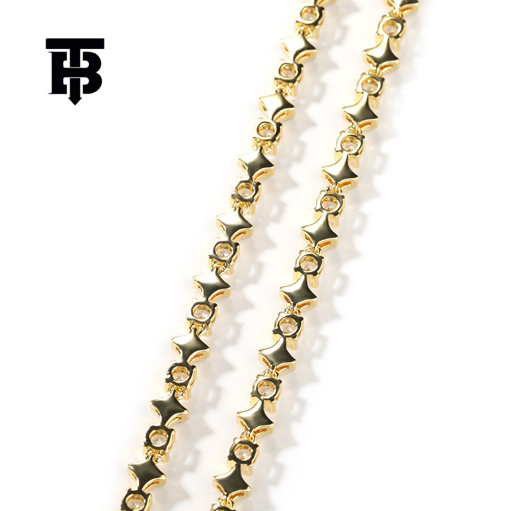 TB BHULAMTE Free Shipping New Designer Accessories Star Zircon Tennis Chain Necklace For Men Copper Inlaid Zircon Hip Hop Personality Bracelet