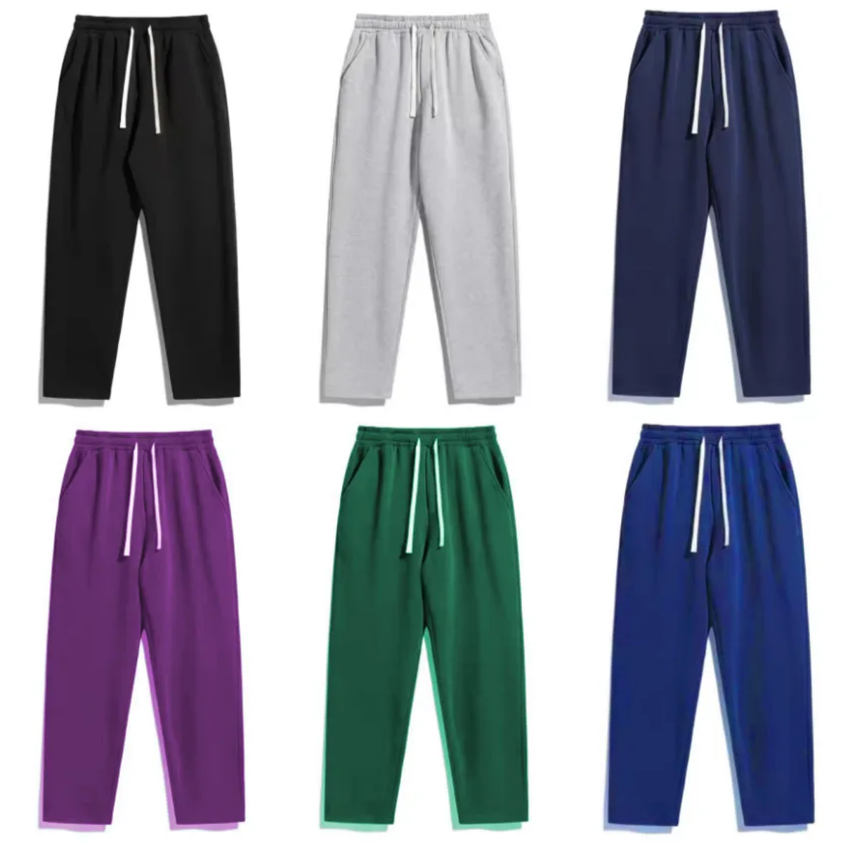 Men's Cotton Straight Pant Black Baggy Casual Sportwear Fitness Pants Women Autumn Basic Joggers Gym Sweatpants Wide Leg Pants