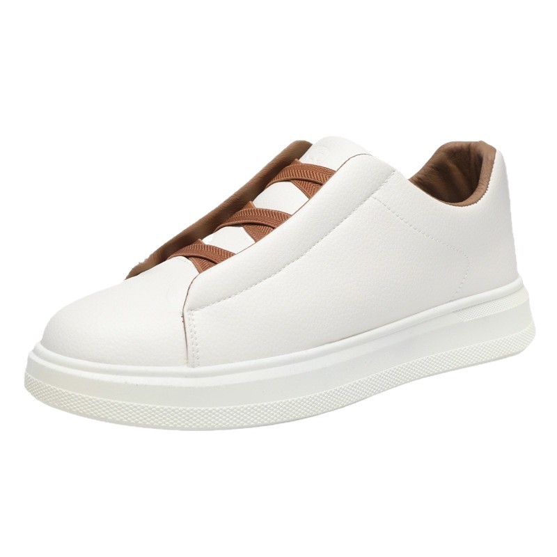 The 2025 Men's shoes, extra-large size 46 sneakers, trendy retro, low-top casual shoes, leather soft sole breathable white sneakers, men's f