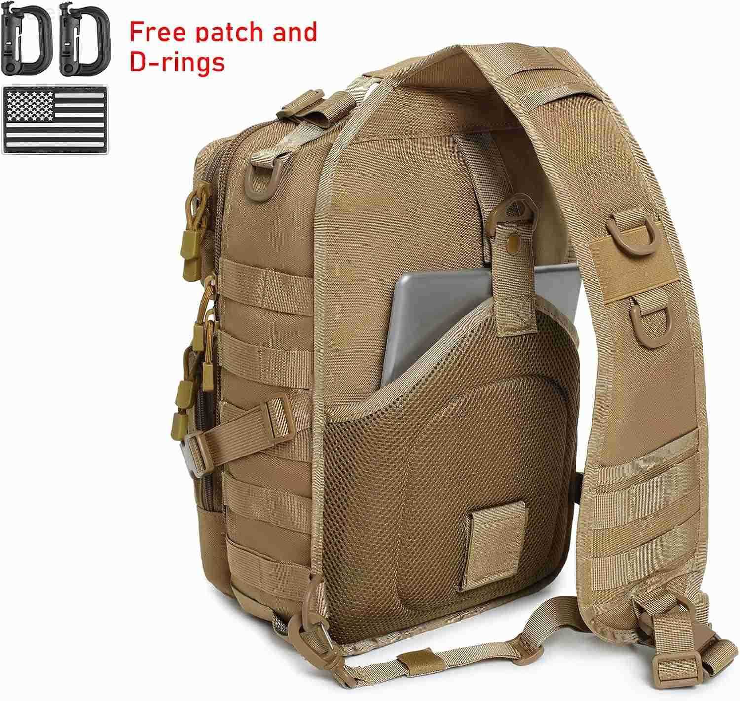 Sling Bag Backpack Military Rover Shoulder Sling Pack EDC Molle Assault Range Bag Crossbody Chest Pack Coyote Z250909