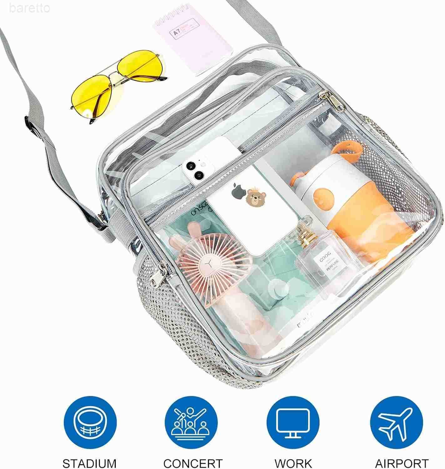 Bag Stadium Approved Clear Crossbody Messenger Shoulder Bag with Adjustable Strap for Concerts Sports Events Z250909