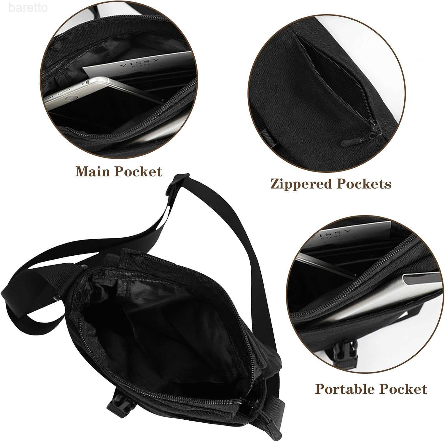 Crossbody Bag for Men Canvas Messenger Bag Shoulder bag Mens Crossbody Bag Travel Bag Man Purse Mens Bag Unisex Small Shoulder Bag for Phone Passport 