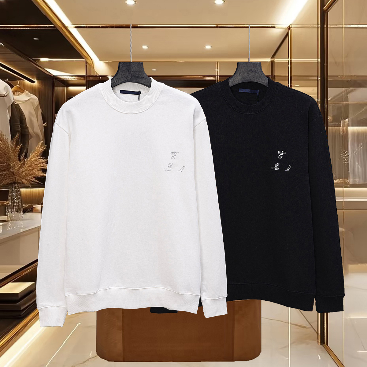 High quality designer men's hoodie, donkey pearl hot pressed diamond round neck sweater sweatshirt, sweatshirt with embroidered back, street long sleeved shirt