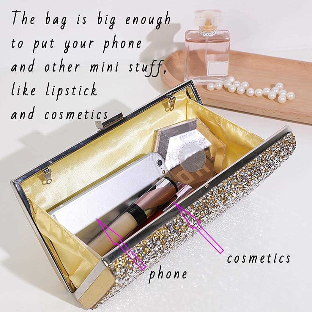 Glitter Evening Clutch Bag Single Sided Diamond Bag Crossbody Purse Wedding Party Bag for Women Z25909