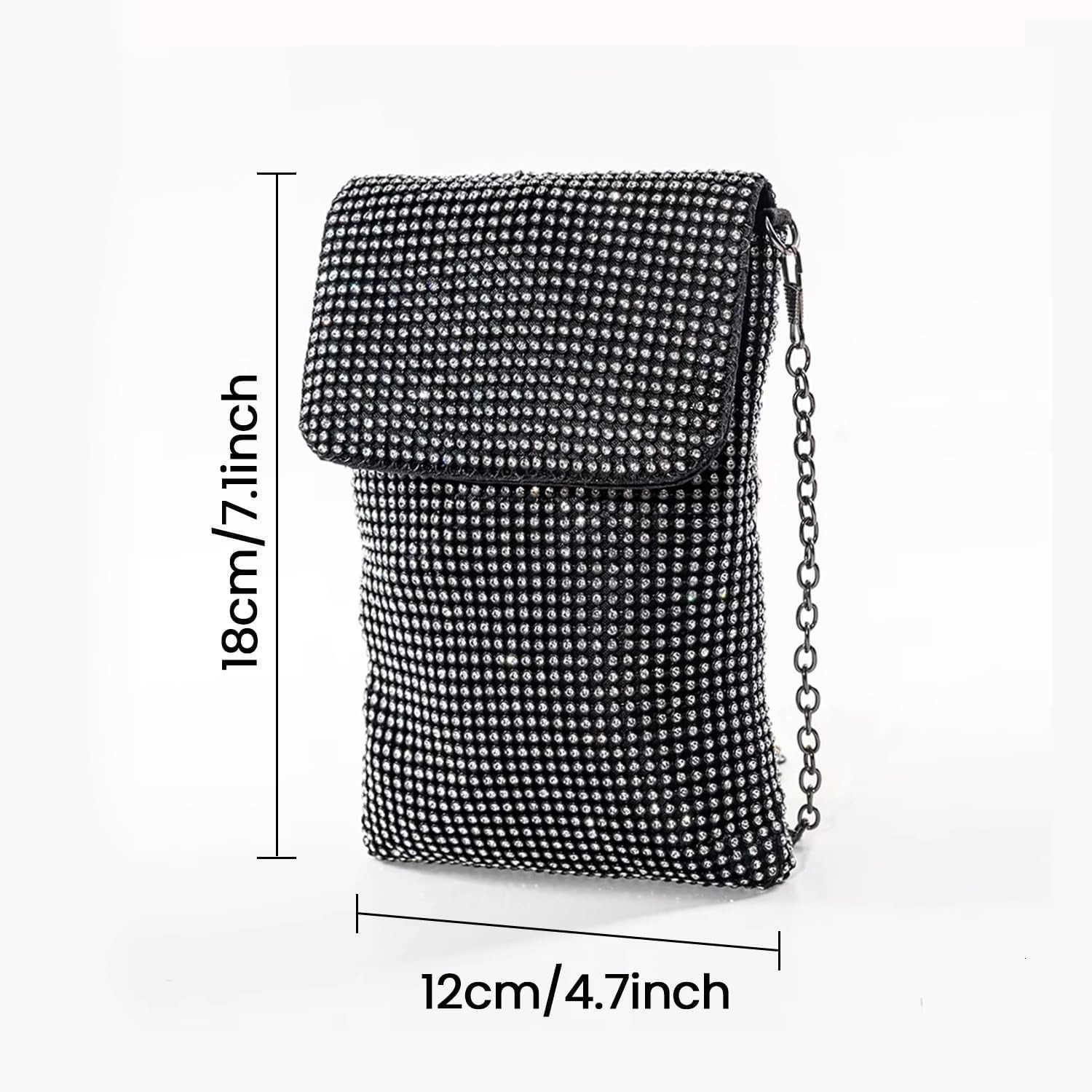 Crossbody Evening Bag Glitter Rhinestone Purse Sparkly Small Handbag Z25909