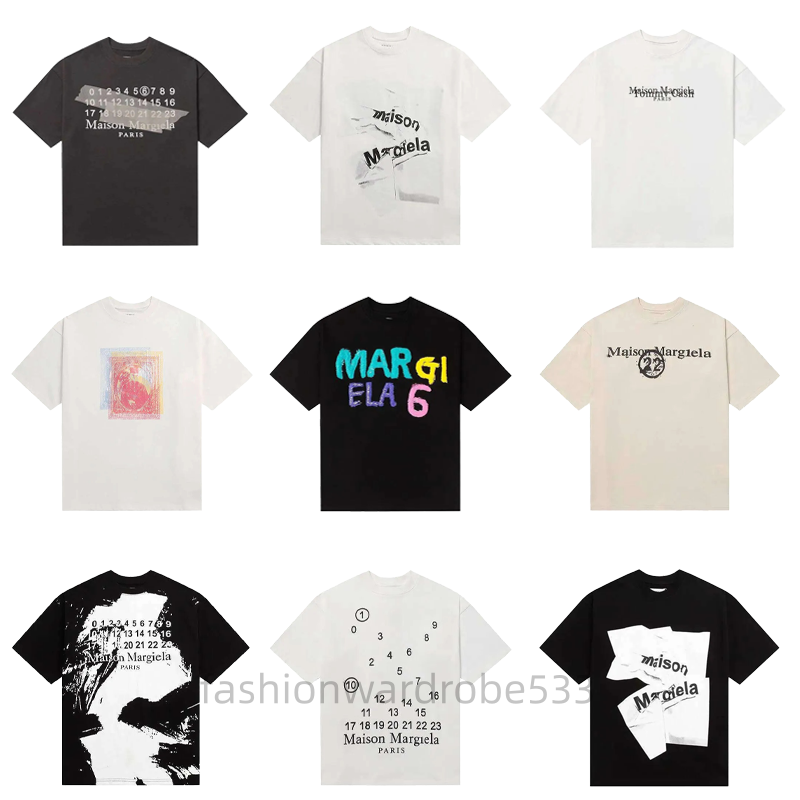 maisons margeila shirts Designer T Shirt Mens Tshirt Digital Pattern Round Neck Trendy Brand Short Sleeved Shirt maisons margeila S-XL