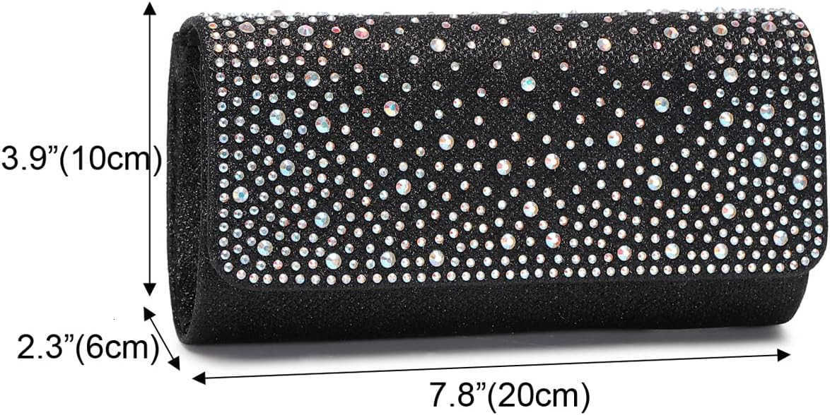 Crystal Small Evening Clutch Handbag Sparkling Chain Shoulder Crossbody Bag for Womens Z25909