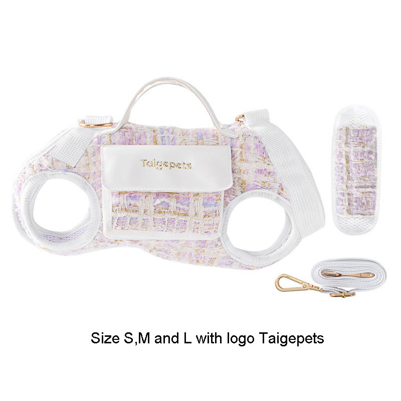 Dog Horizontal Backpack with Leash Handle Elegant Pet Traction Backpack Breathable Wear-resistant Dogs Going Out Bag