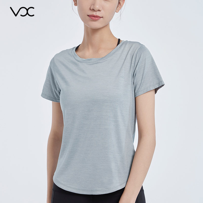 Women's Tops Short Sleeve Hem Short front and long back to hide bulges