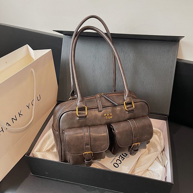 Luxury Brand Designer Bag Maillard Vintage Handbag For Women Spring 2024 New Single Shoulder Bag High-Quality Texture Casual Underarm Messenger Bag