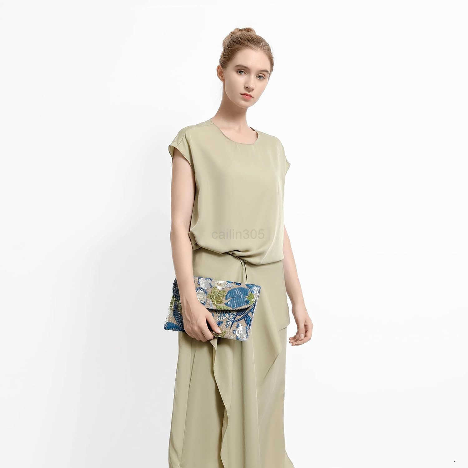 Floral Embroidered Clutch bag Beaded Evening Bags Sparkly Party Purses with Sequins Envelope Wedding Purse Z25909