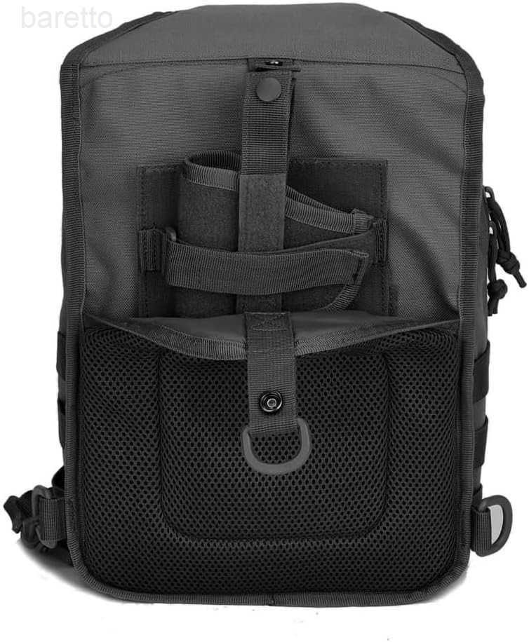 Tactical Sling Bag Pack with Small Gun Holster Small Single Shoulder Sling Pack MOLLE Everyday Carry Bag Black Z250909