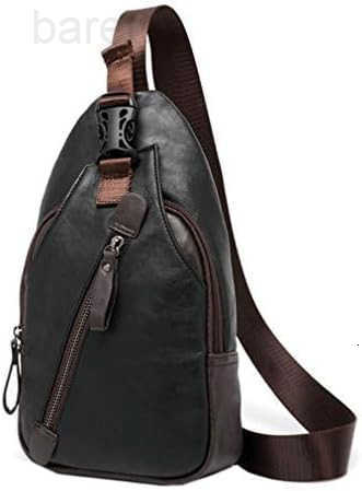 Leather Sling Bag Crossbody Backpack for Men Women Travel Outdoor Camping Z250909