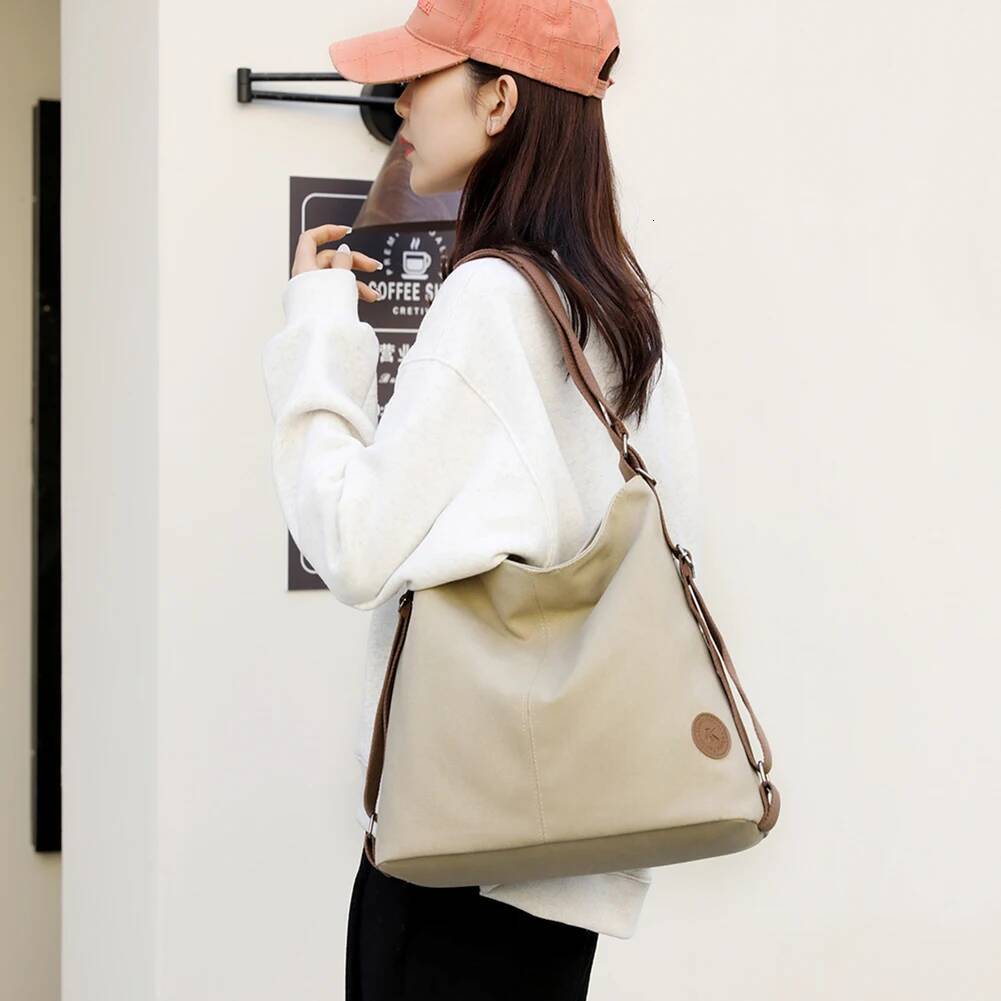 Convertible Backpack Handbag Large Capacity Simple Handbag Autumn New Designer Bag design With Zipper Pocket Travel Bag Shoulder Bag