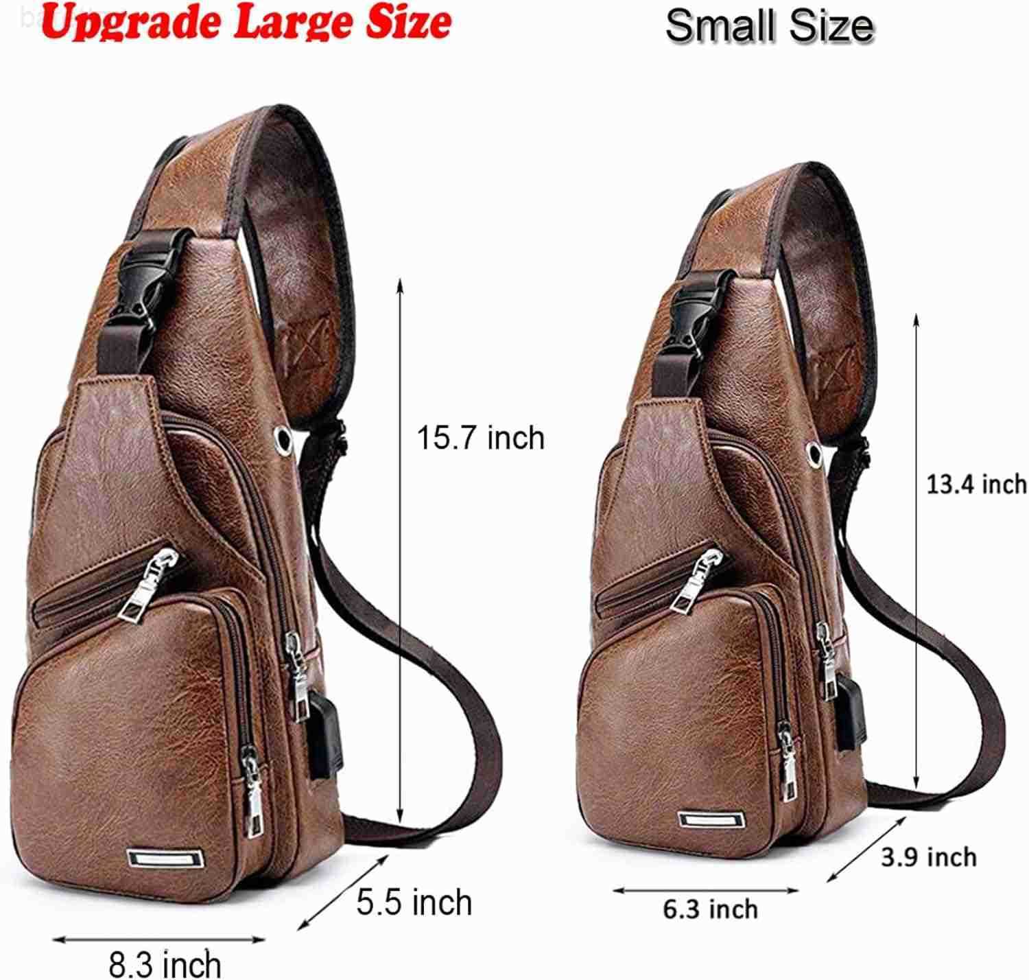 Rop Mens Sling Bag Small Chest Crossbody Shoulder Bag with USB Charging Port Z250910