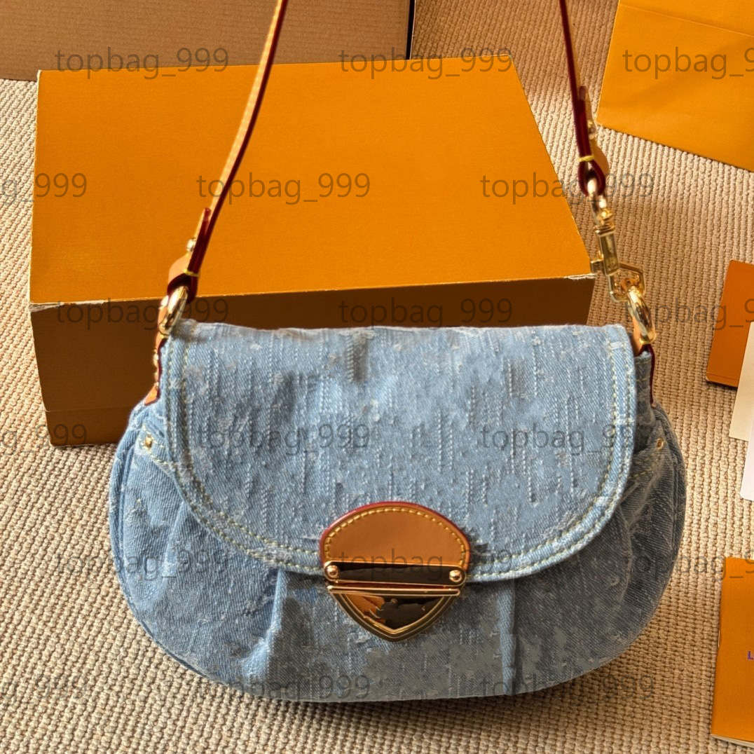 Women Designer Denim Old Flower Women Green Hobos Underarm Shoulder Bags Totes Handbag Wallet Bag Messenger Purse Card Holder Pouch Outdoor Sacoche Pocket 27x16cm