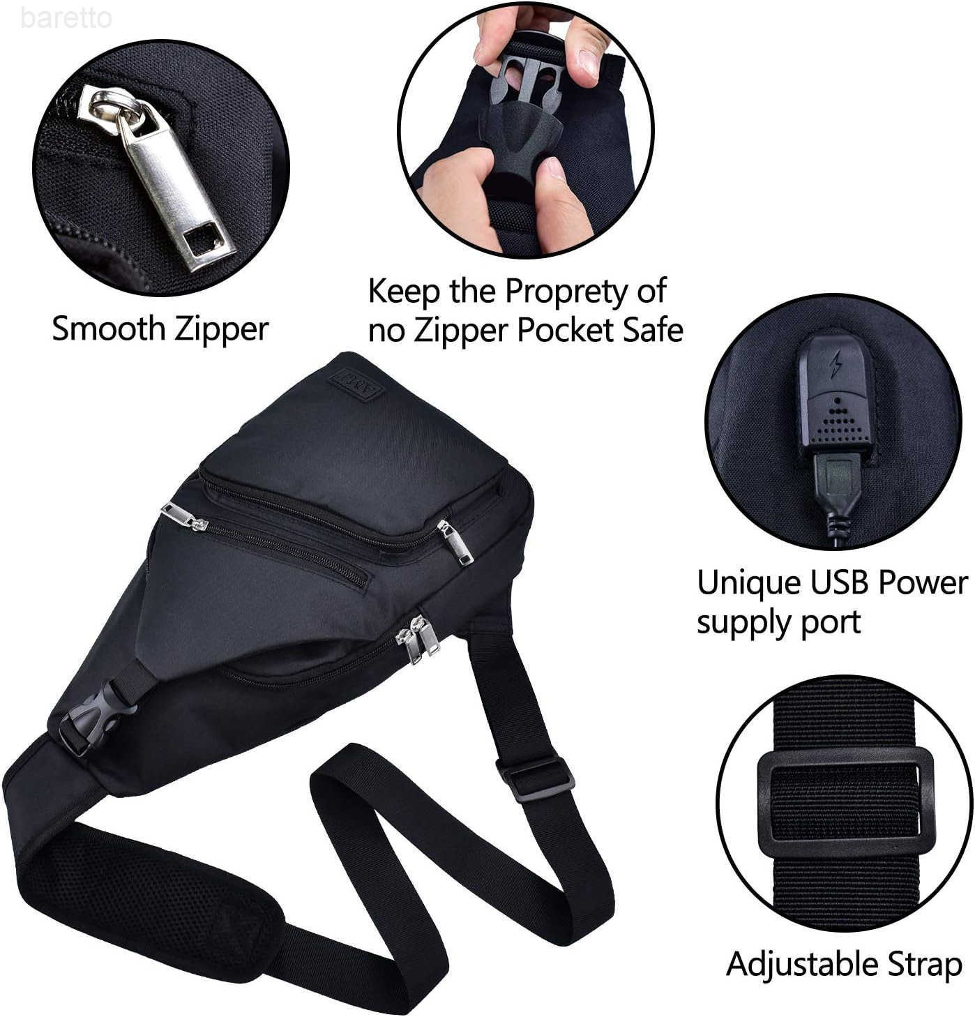 Crossbody Sling Bag Men Women Casual Shoulder Backpack Chest Daypack Satchel for Hiking Travel Z250909