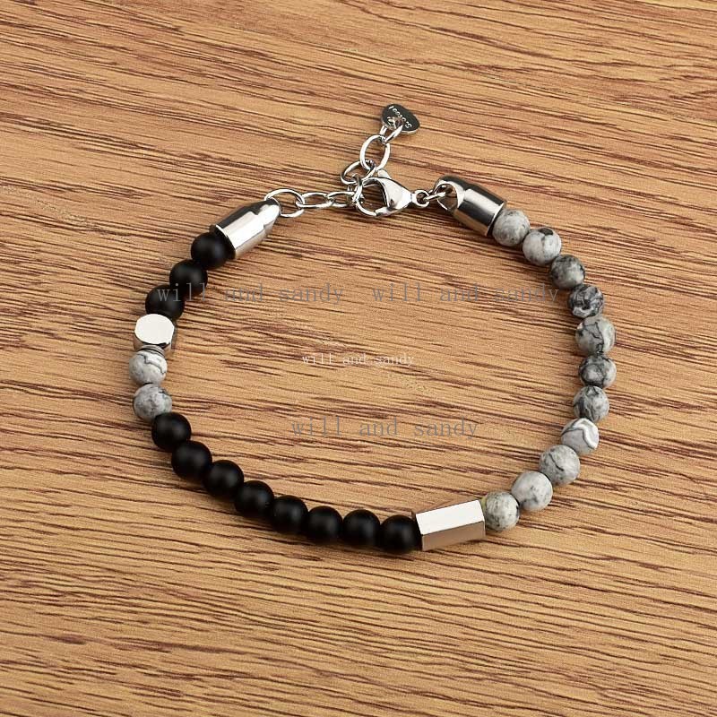 Tiger Eye Turquoise Natural Stone Beaded Bracelet for Men Women Designer Bracelet Stainless Steel Chain Buckle Wristband Cuff Fashion Jewelry