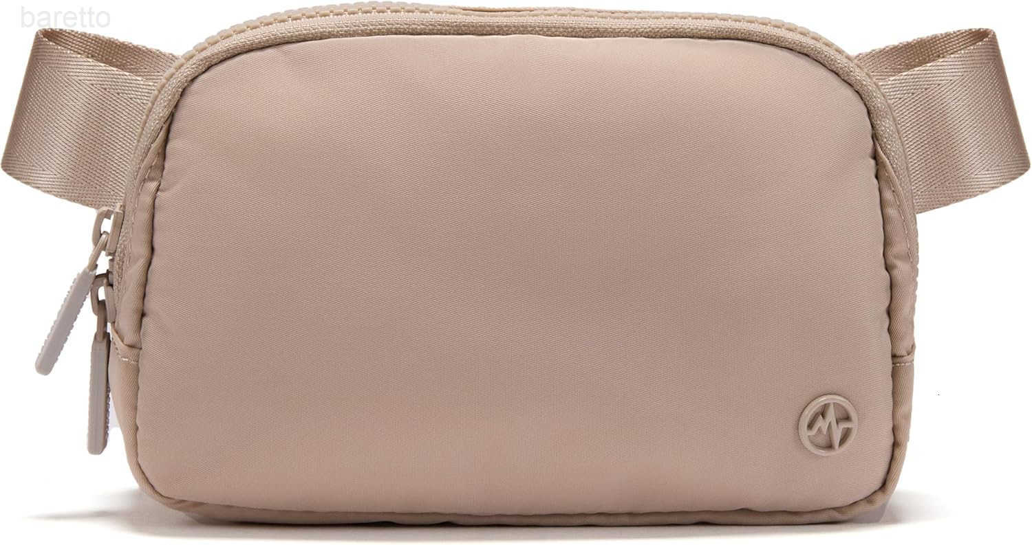 Two Way Zipper Fanny Pack Nylon Everywhere Belt Bag for Women Water Repellent Waist Packs Crossbody Bags with Adjustable Strap Raw Linen Z250909