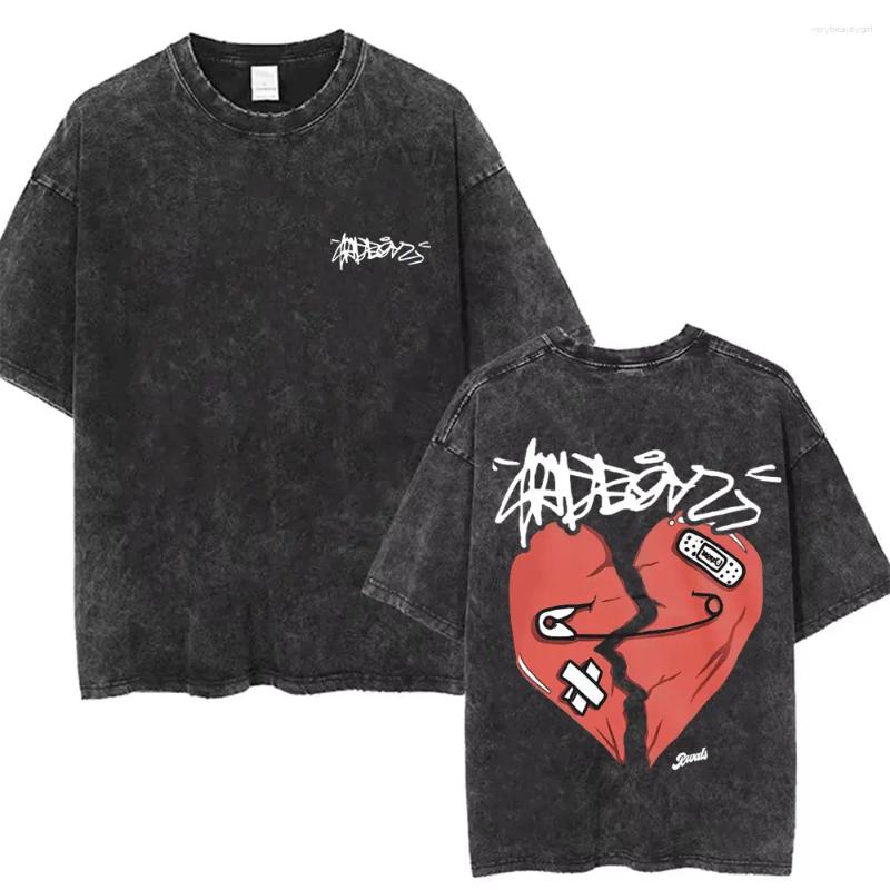 Men's T Shirts Washed Vintage Junior H Sad Boyz Graphic Shirt Men Fashion Aesthetic Tshirt Hip Hop Trend T-shirts Male Cool Streetwear