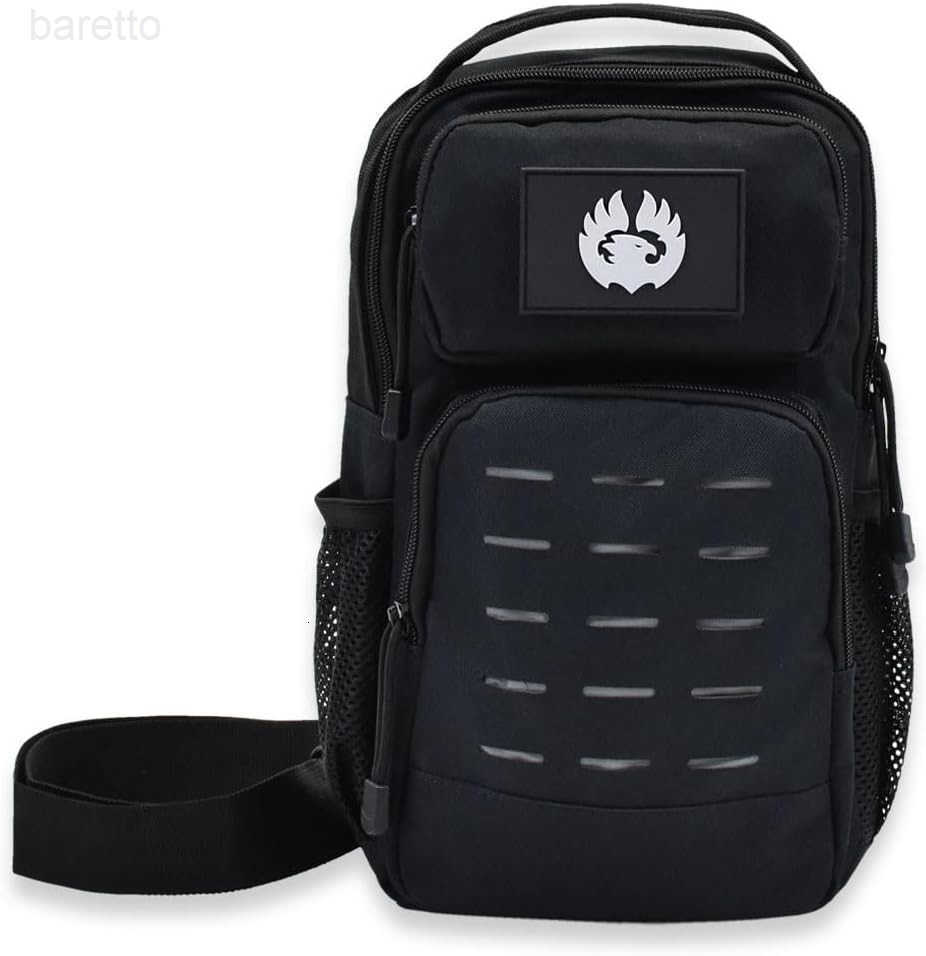 Sling Bag Single Shoulder Crossbody Backpack Urban Outdoor Sports Military Style MOLLE Travel Pack for EDC Gear V2 Black Z250909