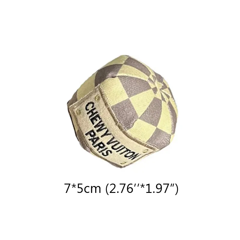 Designer Pet Toy Brown Classic Embroidered Letters Cute Pet Dog Cat Voice Toy Bones Cup Ball Fun Toy