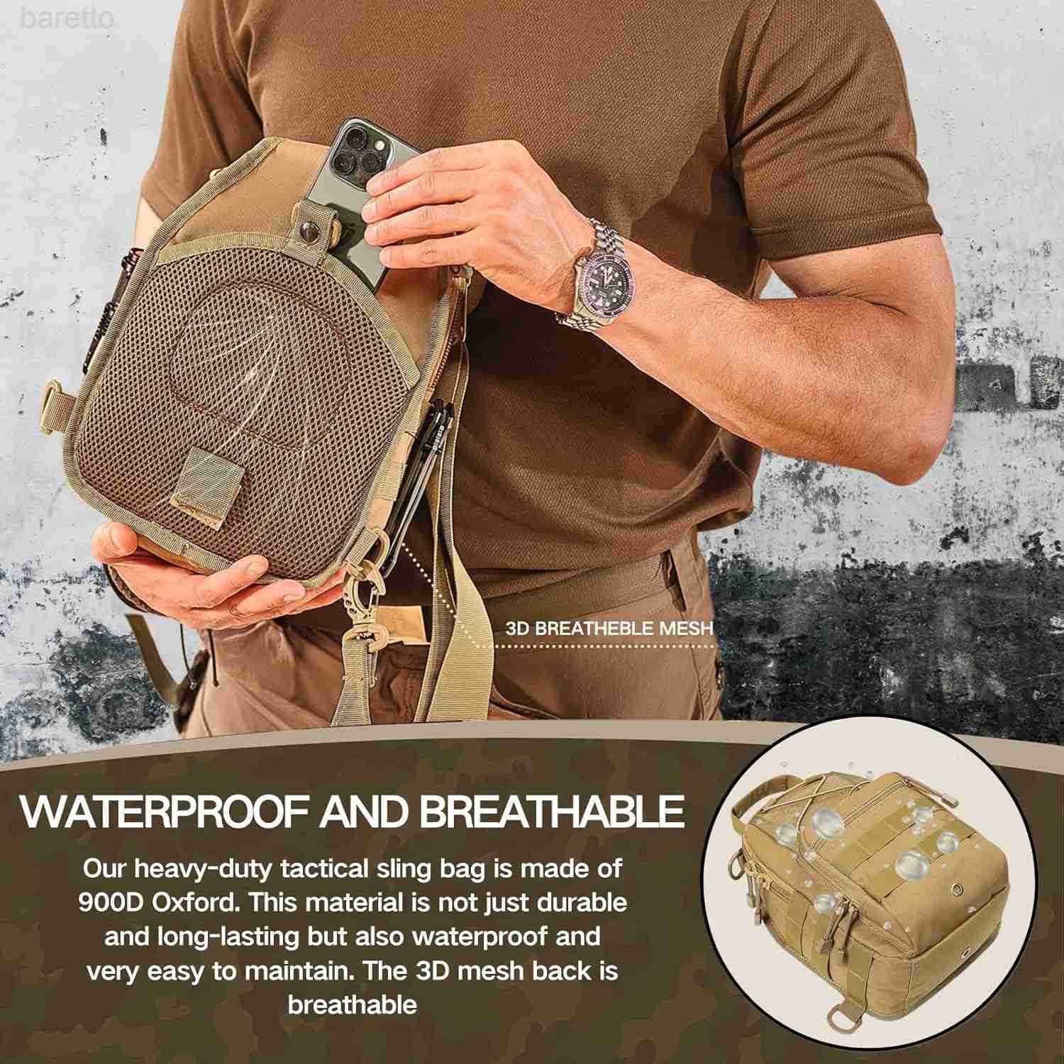 Shoulder Sling Bag Small Outdoor Chest Pack Backpack for Men Traveling Trekking Camping Sling Backpack Z250909