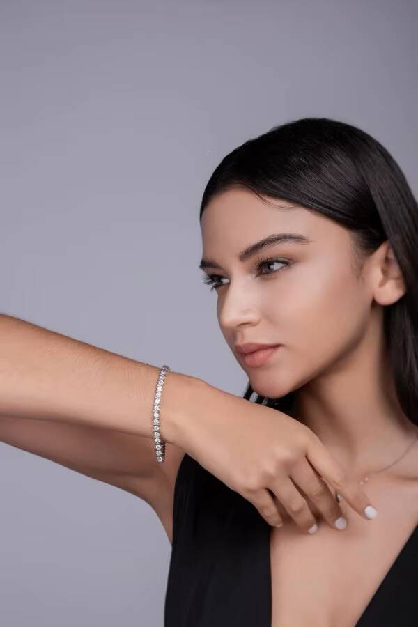 Factory Wholesale 4mm Moissanite Tennis Bracelet S925 Sterling Silver Hypoallergenic Luxury Jewelry