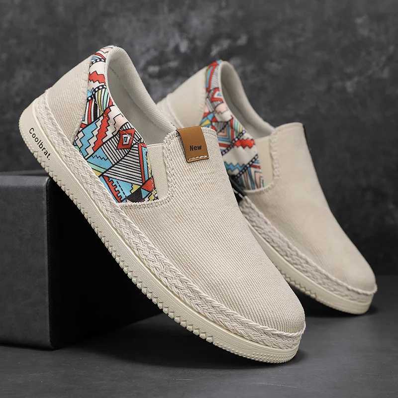 Flat Canvas Shoes For Men Fisherman Linen Cloth Loafers Summer Mens Sneakers New Style Shoes Sneakers Male Casual Shoes Man L250908