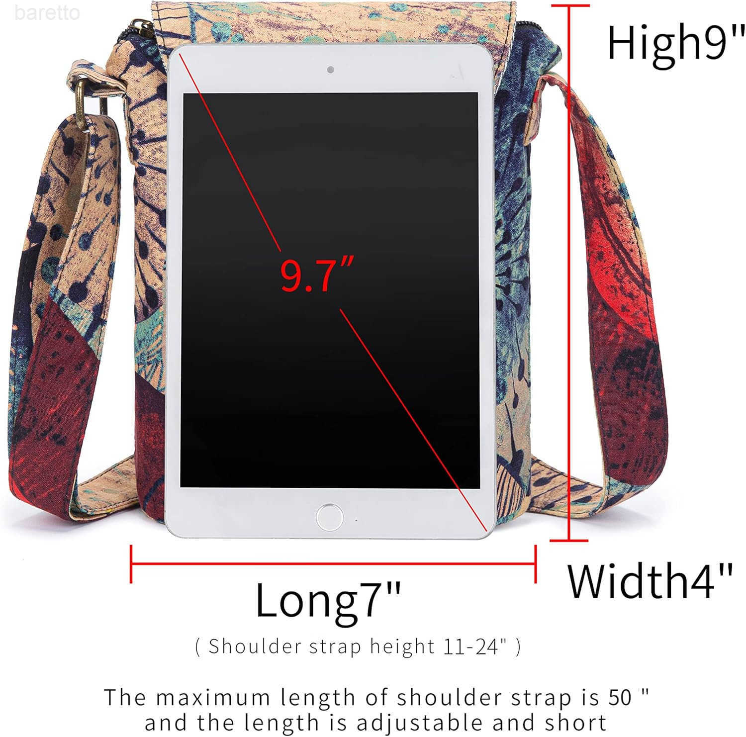 Womens Retro Small Size Canvas Shoulder Bag Hippie Boho Crossbody Handbag Z250909