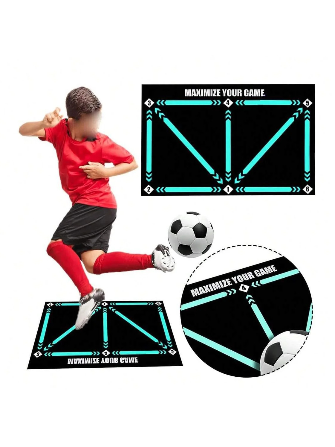 Soccer ball control training mat Stable and silent rubber base Digital Guidance Improve ball sense daily training 250909