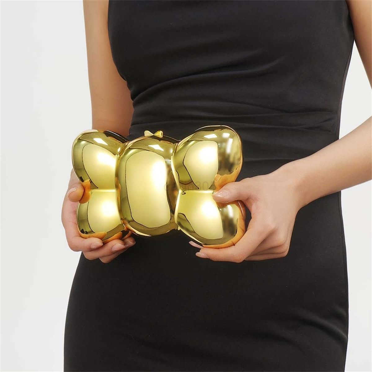 Metallic Clutch for Women Sparkly Acrylic Clutch Evening Bag Cute Metal Purse and Handbags Chain Shoulder Bag Z25909