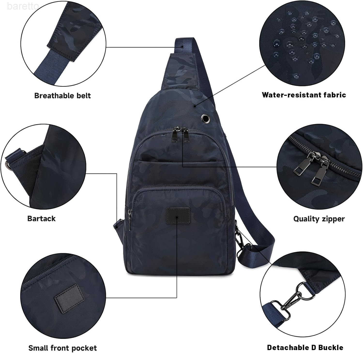 Mens Crossbody Sling Bag Singleshoulder Bag Chest Bag Outdoors Travel Hiking Chest Bag Daypack for Men Z250910