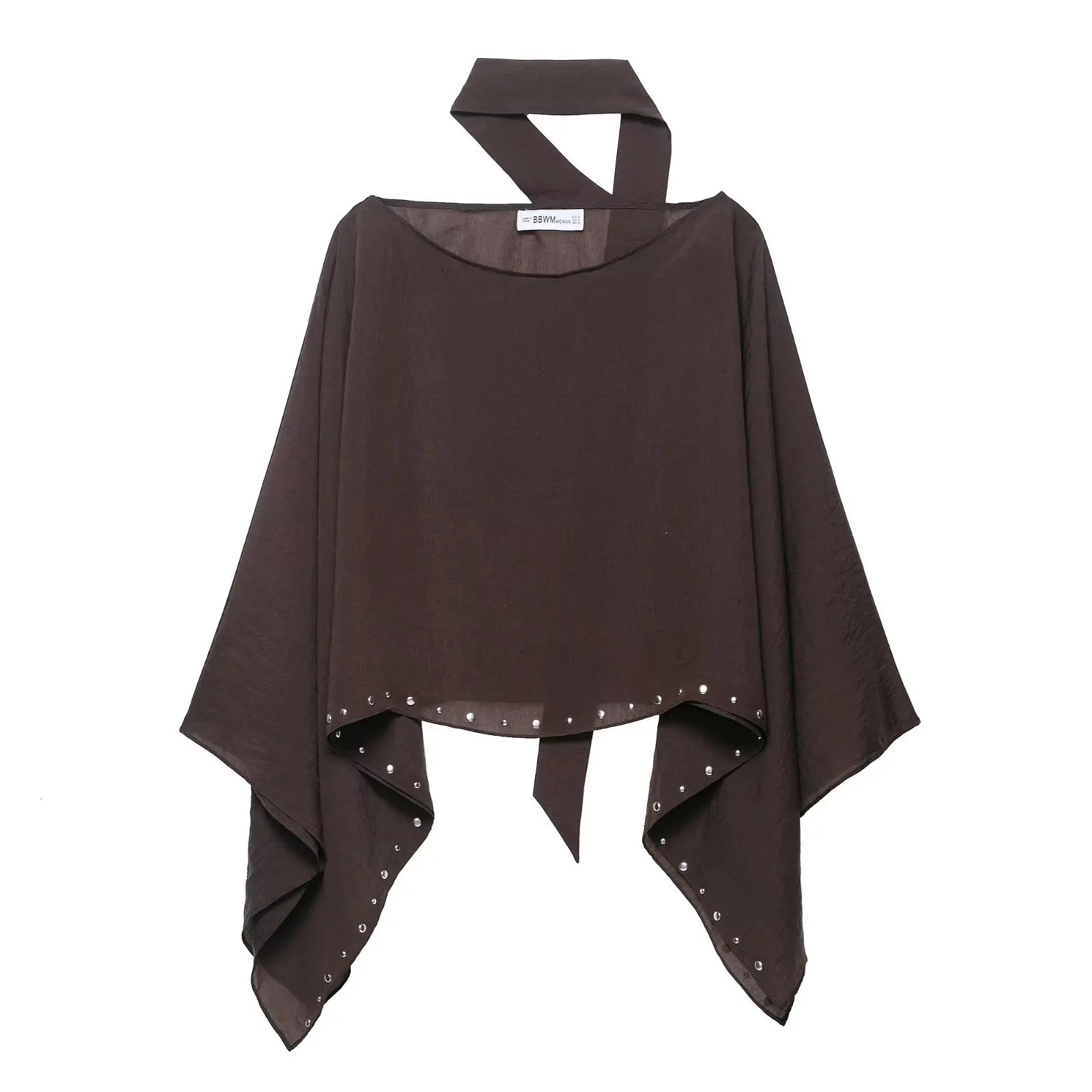Summer Womens Tops Studded Scarf Cape Fashion Poncho 250905