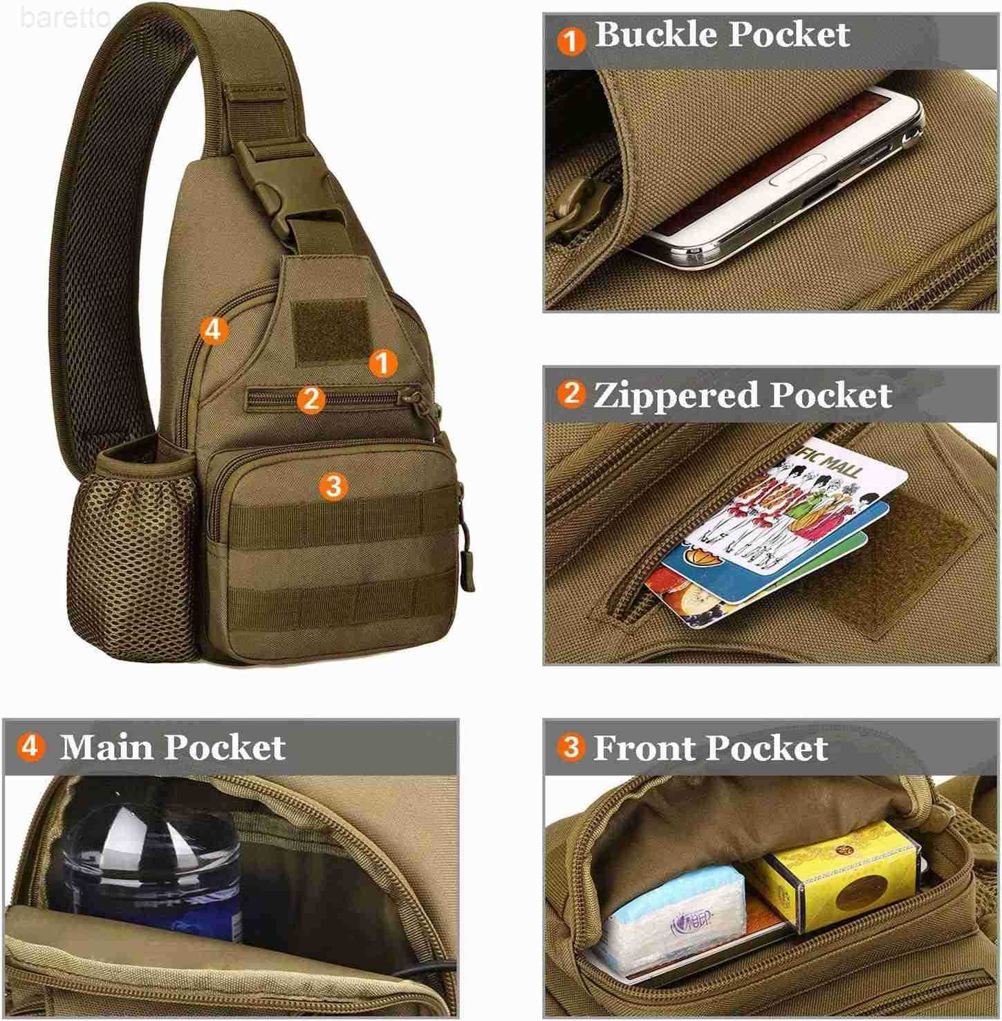 Tactical Sling Backpack Bag for Men Molle Crossbody Shoulder Bags Military EDC Chest Pack One Strap Daypack Z250909