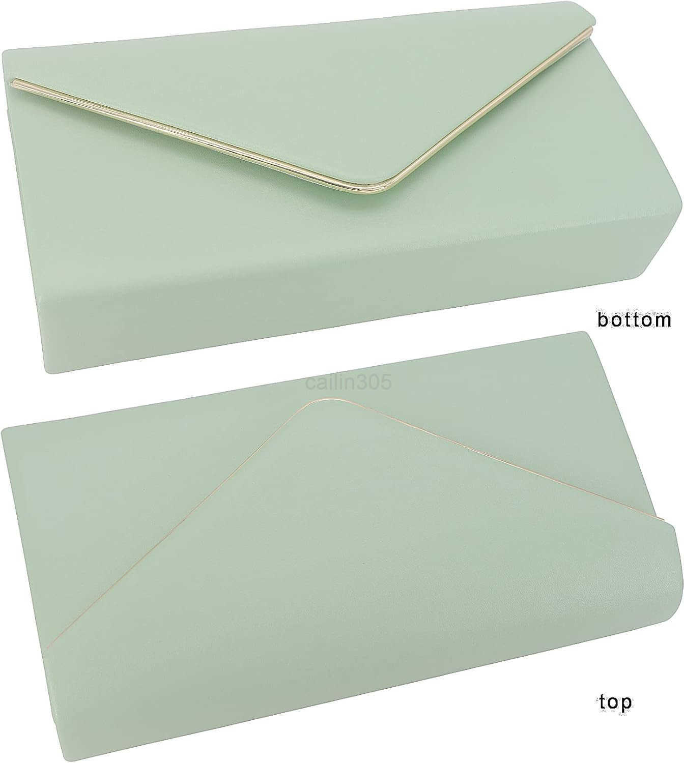 Leather Envelope Clutch Bag Classic Dressy Purse Foldover Evening Handbag Z25909
