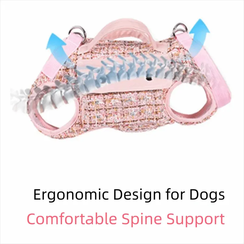 Dog Horizontal Backpack with Leash Handle Elegant Pet Traction Backpack Breathable Wear-resistant Dogs Going Out Bag